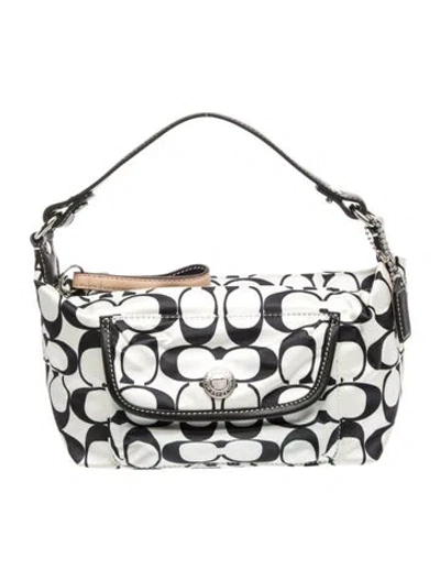 Pre-owned Coach Nylon Top Handle Bag In White