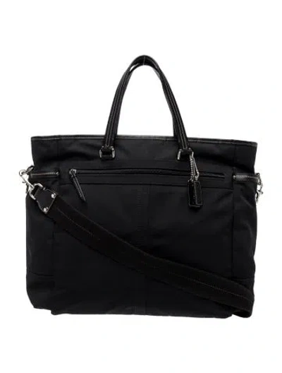 Pre-owned Coach Nylon Tote In Black