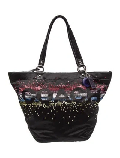 Pre-owned Coach Nylon Tote In Black