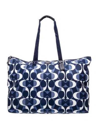 Pre-owned Coach Nylon Tote In Blue