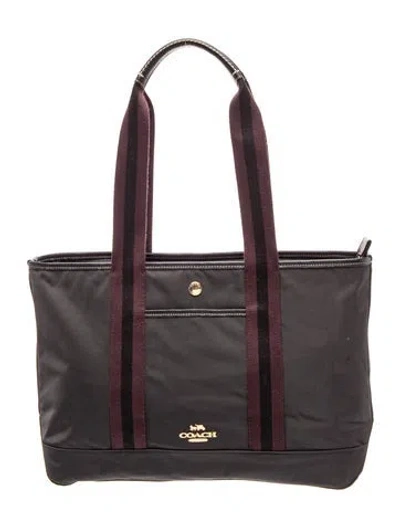 Pre-owned Coach Nylon Tote In Blue