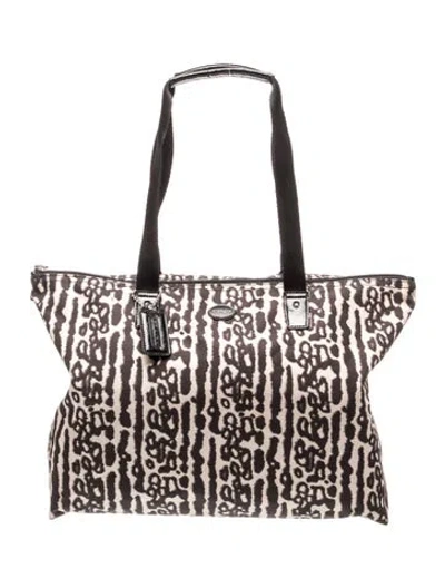 Pre-owned Coach Nylon Tote In Neutral