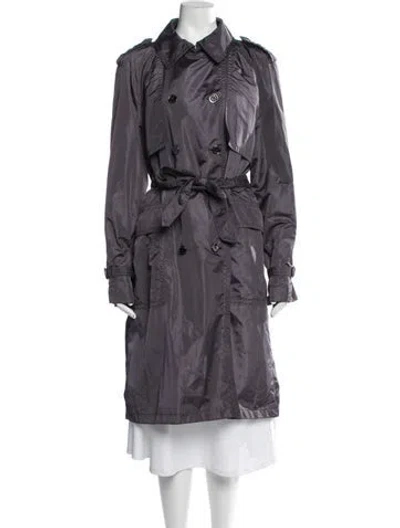 Pre-owned Coach Nylon Trench Coat In Grey