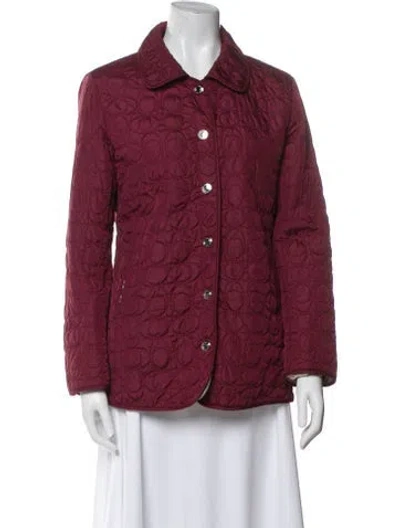 Pre-owned Coach Nylon Utility Jacket In Red