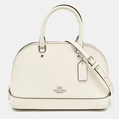 Pre-owned Coach Off White Leather Mini Sierra Satchel