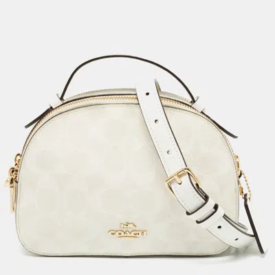 Coach Offsignature Coated Canvas Serena Satchel In White