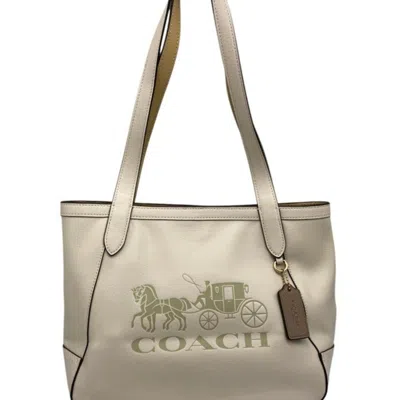 Pre-owned Coach Off-white Leather Tote Bag ()