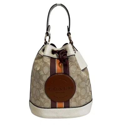 Pre-owned Coach Off-white Signature Line Handbag Shoulder Bag ()