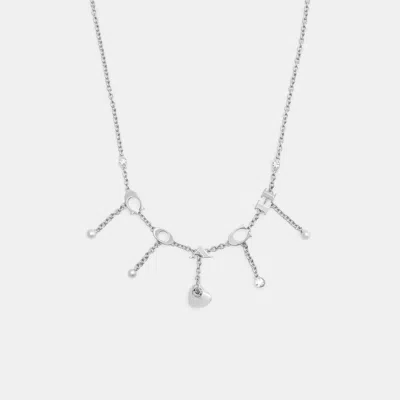 Coach Open Circle Heart Charm Necklace