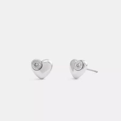 Coach Open Circle Heart Stud Earrings