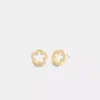 Coach Open Tea Rose Stud Earrings In Gold