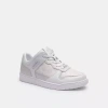Coach C201 Low Top Sneaker In Signature Canvas In Optic White