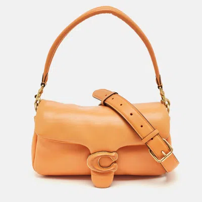 Pre-owned Coach Orange Leather Pillow Tabby 26 Shoulder Bag