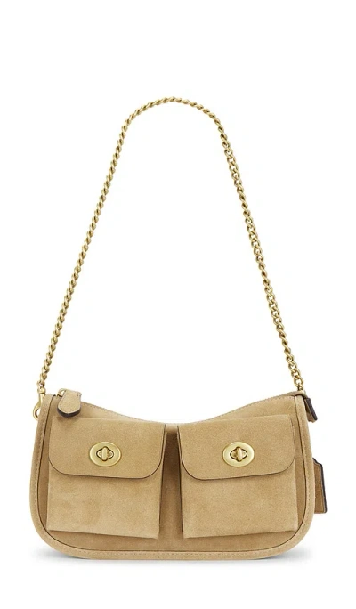 Coach Originals Suede Twin Turnlock Waverly Shoulder Bag