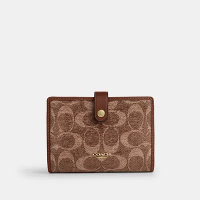 Coach Outlet 2-in-1 Wallet In Gold/light Khaki/vintage Brown