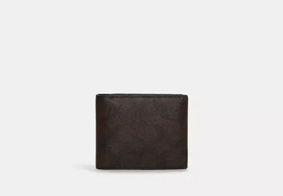 Coach Outlet 3 In 1 Wallet In Blocked Signature Canvas In Brown