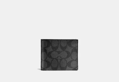 Coach Outlet 3 In 1 Wallet In Signature Canvas In Grey