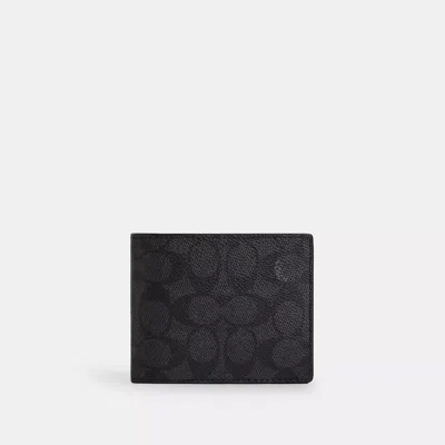 Coach Outlet 3 In 1 Wallet In Signature Canvas In Grey