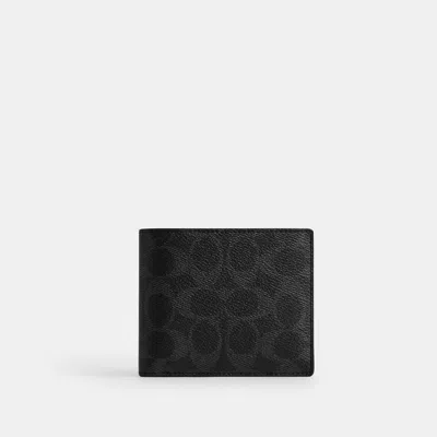 Coach Outlet 3-in-1 Wallet In Black Signature