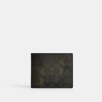 Coach Outlet 3-in-1 Wallet In Signature Camo Print In Black