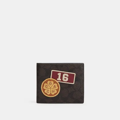 Coach Outlet 3-in-1 Wallet In Signature Canvas With Patches In White