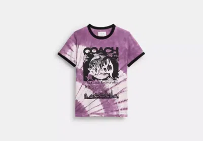 Coach Outlet 90's Tie Dye T-shirt In Organic Cotton In Purple