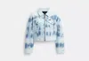 Coach Outlet Acid Wash Denim Jacket In Blue