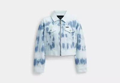 Coach Outlet Acid Wash Denim Jacket In Blue