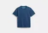 Coach Outlet All Over Signature T-shirt In Organic Cotton In Blue