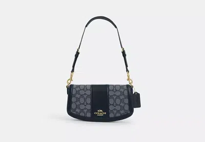 Coach Outlet Andrea Shoulder Bag In Signature Jacquard In Blue