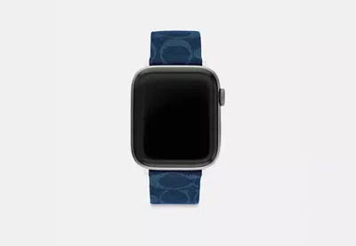 Coach Outlet Apple Watch® Strap, 42 Mm, 44 Mm And 45 Mm In Blue