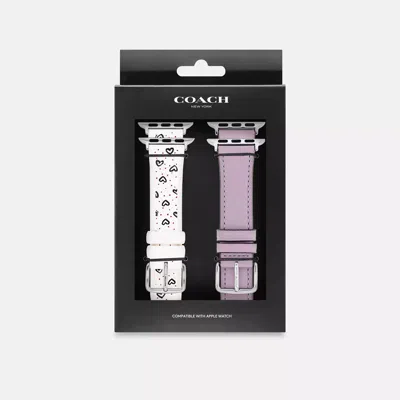 Coach Outlet Apple Watch Strap Set, 38 Mm, 40 Mm And 41 Mm In Pink