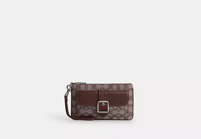 Coach Outlet Ashton Wristlet In Signature Jacquard In Brown