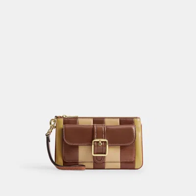 Coach Outlet Ashton Wristlet With Striped Patchwork In Multi