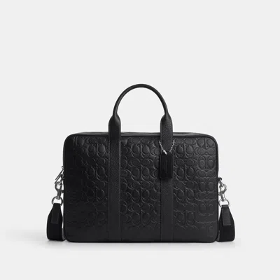 Coach Outlet Austin Brief In Signature Leather In Black