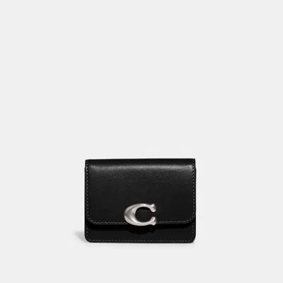 Coach Outlet Bandit Card Case In Silver/black