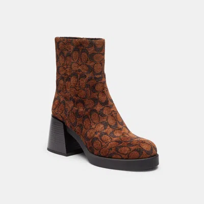 Coach Outlet Block Heel Boot In Truffle