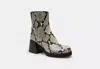 Coach Outlet Block Heel Boot With Snake Print In Animal Print