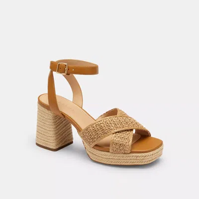 Coach Outlet Block Heel Sandal In Brown