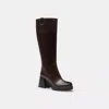 Coach Outlet Block Heel Tall Boot In Brown