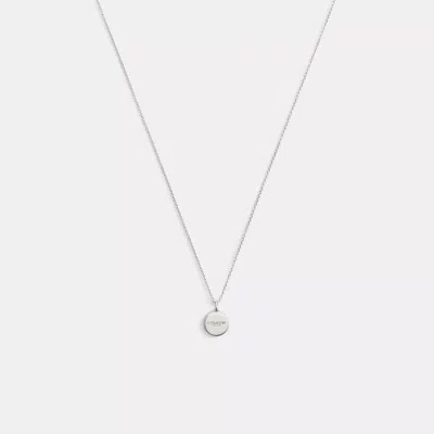 Coach Outlet Bottle Cap Pendant Necklace In Gray