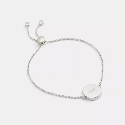 Coach Outlet Bottle Cap Slider Bracelet In Metallic