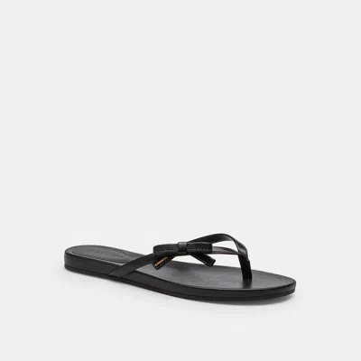 Coach Outlet Bow Flip Flop In Black