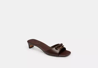 Coach Outlet Bow Kitten Heel Sandal In Brown