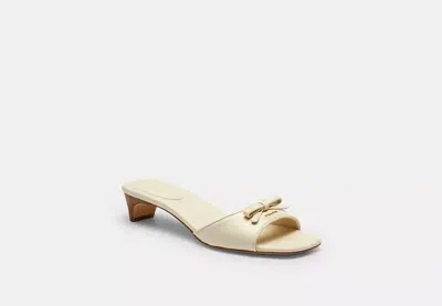 Coach Outlet Bow Kitten Heel Sandal In White
