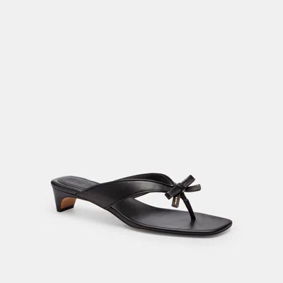 Coach Outlet Bow Thong Kitten Heel In Black