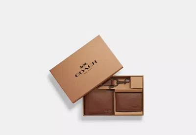 Coach Outlet Boxed 3 In 1 Wallet Gift Set In Brn