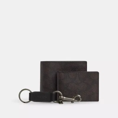 Coach Outlet Boxed 3 In 1 Wallet Gift Set In Signature Canvas In Multi