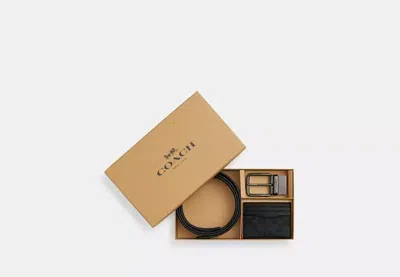 Coach Outlet Boxed Card Case And Belt Gift Set In Signature Canvas In Multi