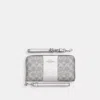 Coach Outlet Boxed Long Zip Around Wallet In Signature Canvas In Gray